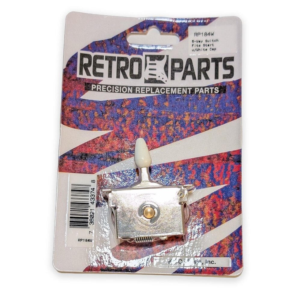 Retro Parts RP184W Stratocaster 5-Way Switch Replacement with White Cap New NIP